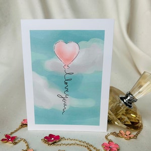 Fly Away Love Grußkarte-Kleine Grußkarte, Karte für alle Gelegenheiten, Karte Geschenke, Dankeskarten, niedlich stationär