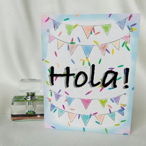 Hola Tarjeta de felicitación (Hola desde todo el mundo)-Tarjeta de felicitación pequeña, Tarjeta para todas las ocasiones, Regalos de tarjetas, Tarjetas de agradecimiento, papelería linda