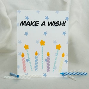 Make a Wish Grußkarte-Kleine Grußkarte, Karte für alle Anlässe, Karte Geschenke, Geburtstag, Geburtstagskarten, süß stationär