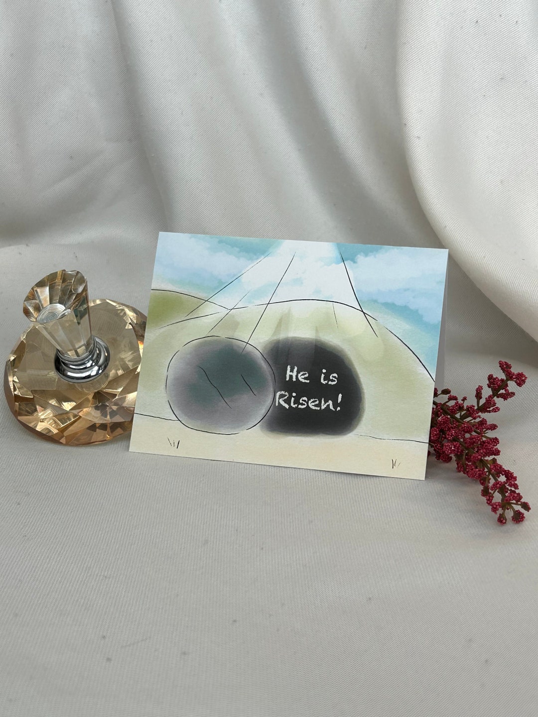 Stone Rolled Away Greeting Card-small Greeting Card, Christian Card ...