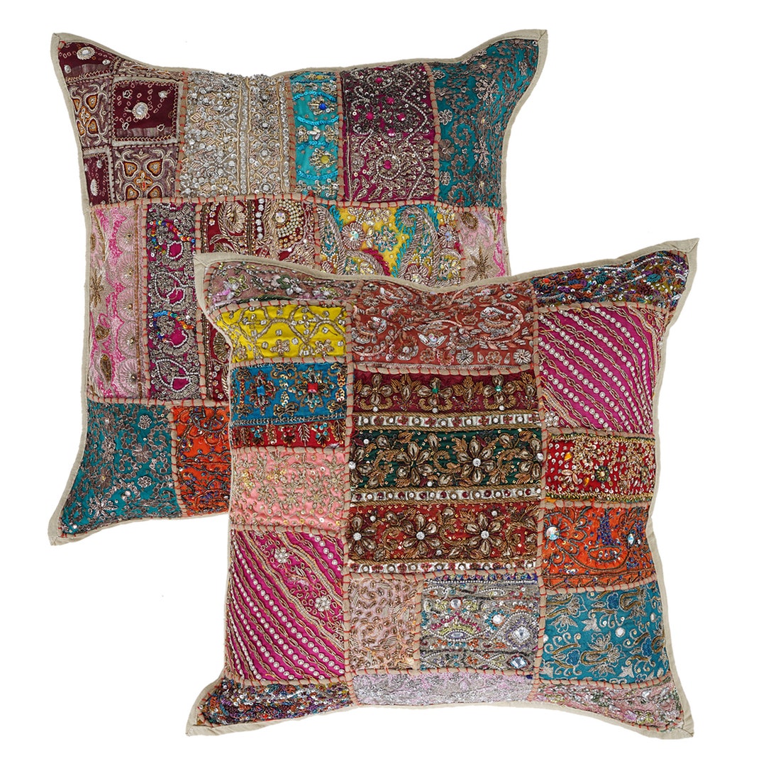 Multicolor - Handcrafted Cotton Patchwork Cushion Cover 14 main image 0