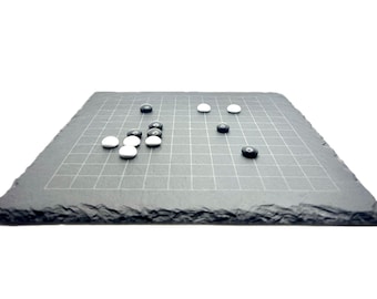 Gioco Go di alta qualità su entrambi i lati - 13x13 - ardesia, 25 x 25 cm, naturale