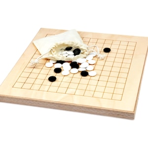 Juego de Go de alta calidad fabricado con madera de abedul regional, campo de juego de doble cara de 9x9 y 13x13, con piedras impresas en 3D de forma sostenible, estrategia Badouk