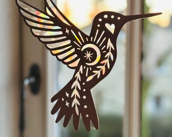Anhänger für Fenster Regenbogen Sonnenfänger Vogel Kolibri Paper Bird Fenstersticker Sonne Reflexion Geschenkidee