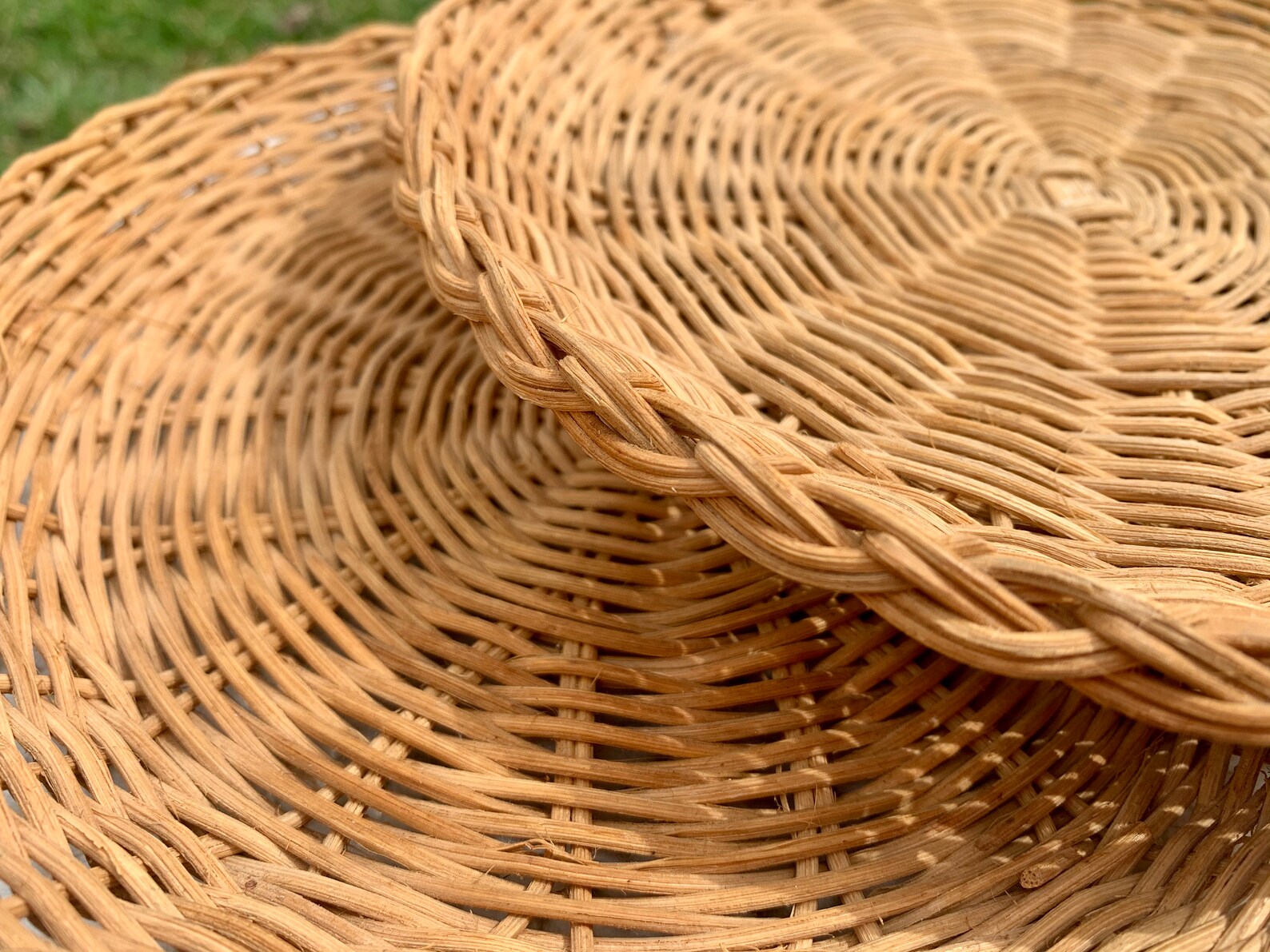 Set of 2 wicker plates Etsy