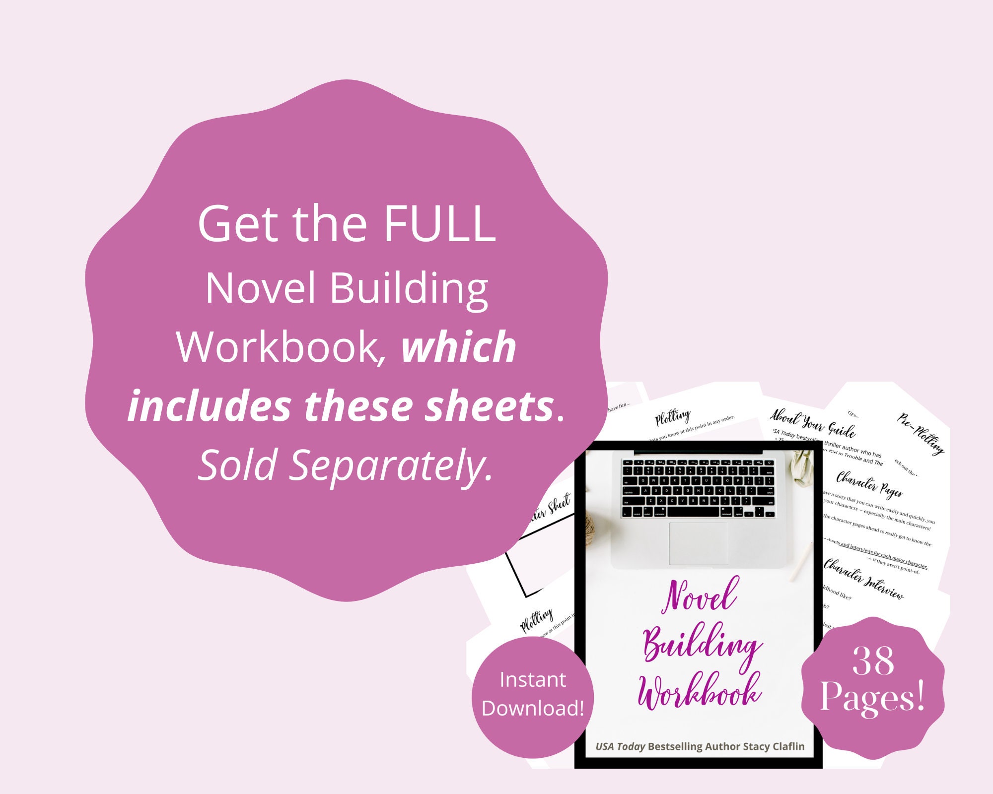 Novel Brainstorming Worksheets for Writers, Authors, Novelists, Nanowrimo 