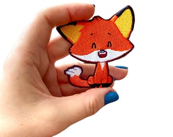 Fox Patch Braided Iron Patch, Cute Forest Animal Accessory, Small Gift for Red Fox Lovers, for Clothes, Bags, Hats and More