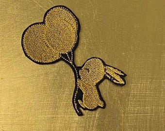 Cute Bunny Iron On Patch ,DIY Animal Badge for Embroidery Enthusiasts,Adorable Bunny Patch ,Iron On Badge for Animal Lovers,bunny applique
