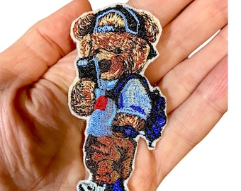 Iron Bear Patch,Selfie Bear,Cute Forest Animal,for Clothes, Hats,Backpack, Jeans,Bear Applique,DIY Patch Bear Patch,Adhesive Patch,Kids path