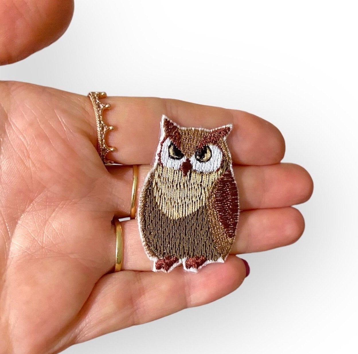 Tiny White Owl Iron Patch Wise Animal Badge Decorative Owl Badge DIY Embroidery Embroidered Applique