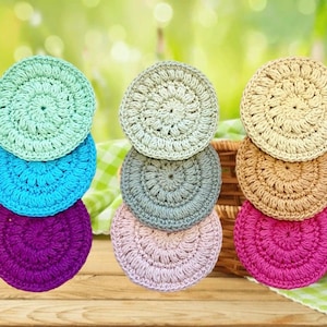 Facial Scrubbies - 100% Cotton,Organic Cotton Facial Pads/Wipes, Eco Friendly, Crochet Scrubbies, Reusable Makeup Remover Pads, Facial Wipes