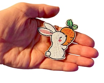 Süsser Hase Aufnäher/Stickerei Aufnäher/DIY Stickdatei/Kaninchen Aufnäher/Motiv Aufnäher/Hasen Aufnäher/Hasen Aufnäher
