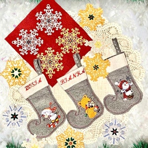 Gepersonaliseerde kerstsokken | Geborduurde kerstsok | Kousen voor kerstcadeaus | Naam Kousen | Kerstdecoratie | Kerstmis