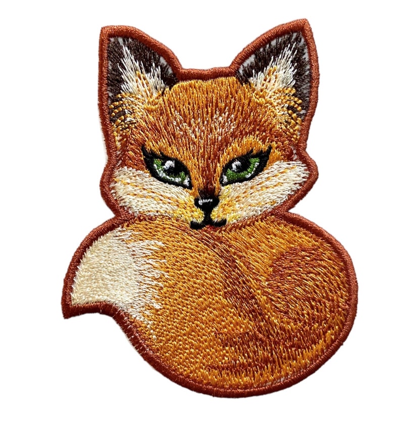 Fox Patch - Braided Iron Patch, Cute Forest Animal Accessory, Small Gift for Red Fox Lovers, for Clothes, Bags, Hats and More