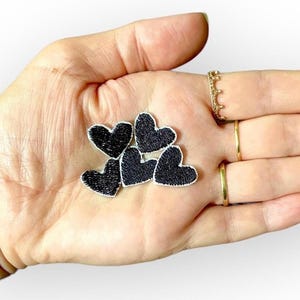 Kleiner schwarzer Herz Patch,90er Girly Badge, gesticktes Herz zum Aufnähen,90's Girly Badge, gesticktes Herz zum Aufbügeln,90's pink