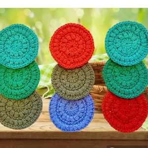 Facial Scrubbies - 100% Cotton,Organic Cotton Facial Pads/Wipes, Eco Friendly, Crochet Scrubbies, Reusable Makeup Remover Pads, Facial Wipes