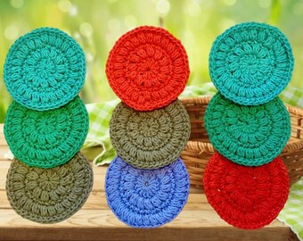 Gezichtsscrubbies - 100% katoen, biologische katoenen gezichtspads/doekjes, milieuvriendelijk, gehaakte scrubbies, herbruikbare make-up remover pads, gezichtsdoekjes