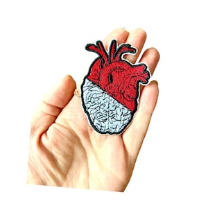 Anatomical Heart Badge Urbanski Heart Patch DIY Embroidery Embroidered Applique Decorative Patch Anatomy Badge Medical Student Gift