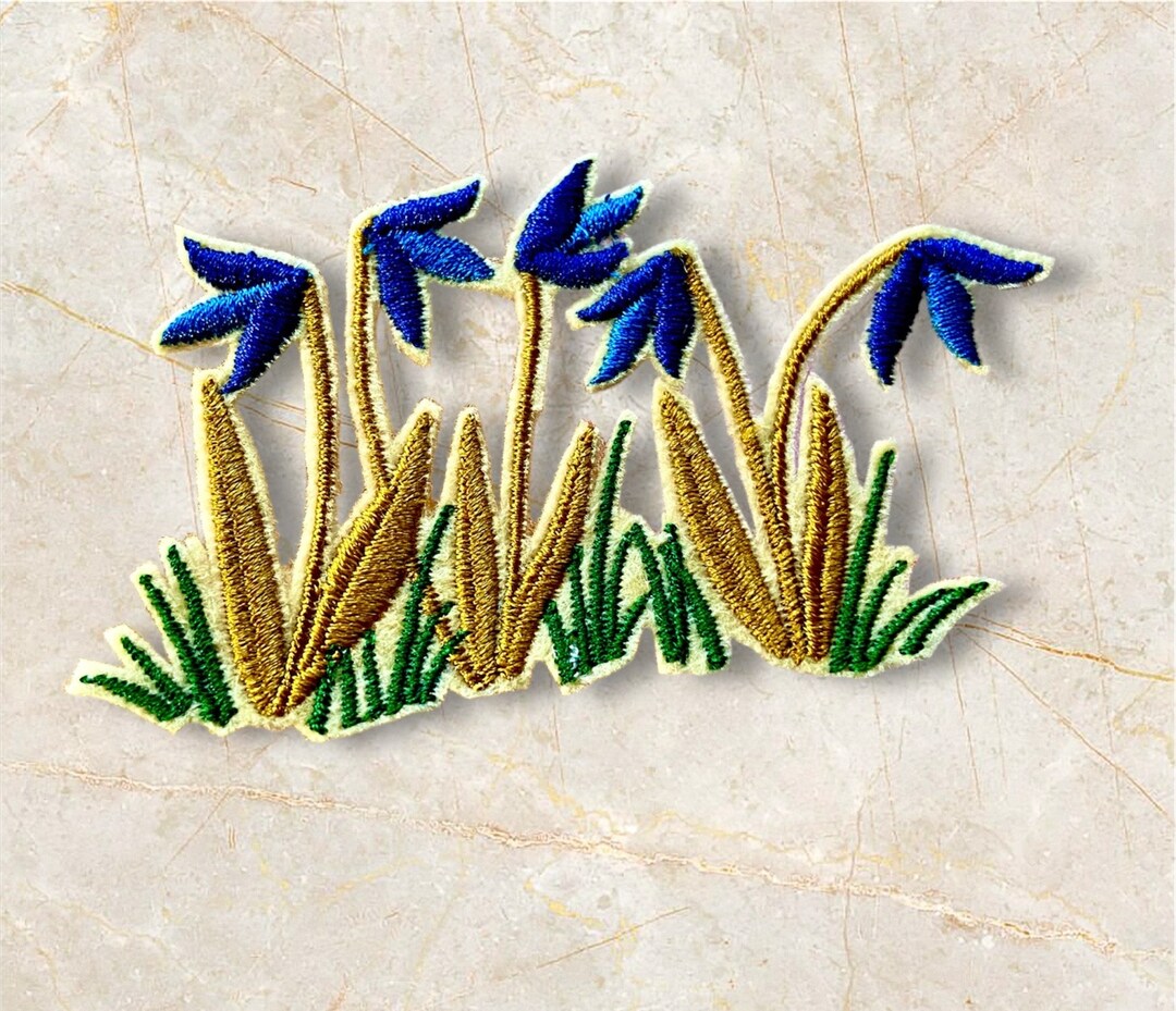 Spring Flowers Patch Patch Spring Flowers. Applique Blue Snowdrops. Bouquet of Wild Flowers ...