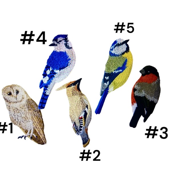 Bird Finch Patch for bags and T-shirts. Cute Iron On Embroidery Applique Bird Lover Animals Patches