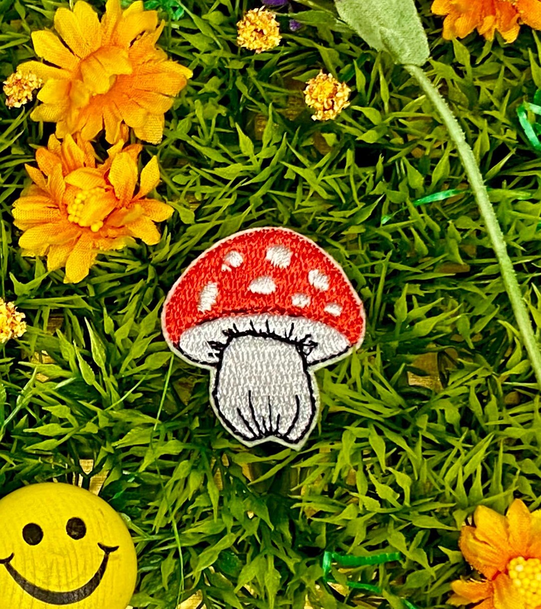 Mushroom Patch Red Mushroom Badge Fancy Forest Patch Embroidered ...
