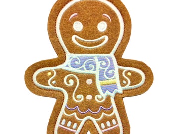 Gingerbread man Patch, Embroidered Patch, Christmas Tree Decorations, Christmas Stockings, Christmas Decor, Iron-on Christmas Patch, Adhesiv