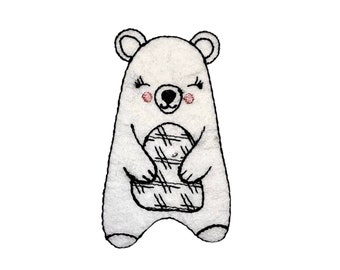 Parche de oso lindo adorable/Parche de animal/DIY/Accesorio decorativo/Apliques bordados/Apliques/Accesorio/Pegatinas Regalo para amante de los osos