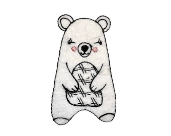 Adorable cute  bear Patch/Animal Patch/DIY/Decorative Accessory/Embroidered Applique/Applique/Accessory/Stickers Gift for bear Lover