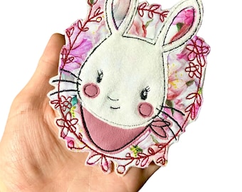 Süßer Hasen Aufnäher/Kaninchen Aufnäher/ Aufnäher/Kaninchen Aufnäher/ gestickte Applikation/ Aufnäher Motiv bestickt/Kaninchen Aufnäher