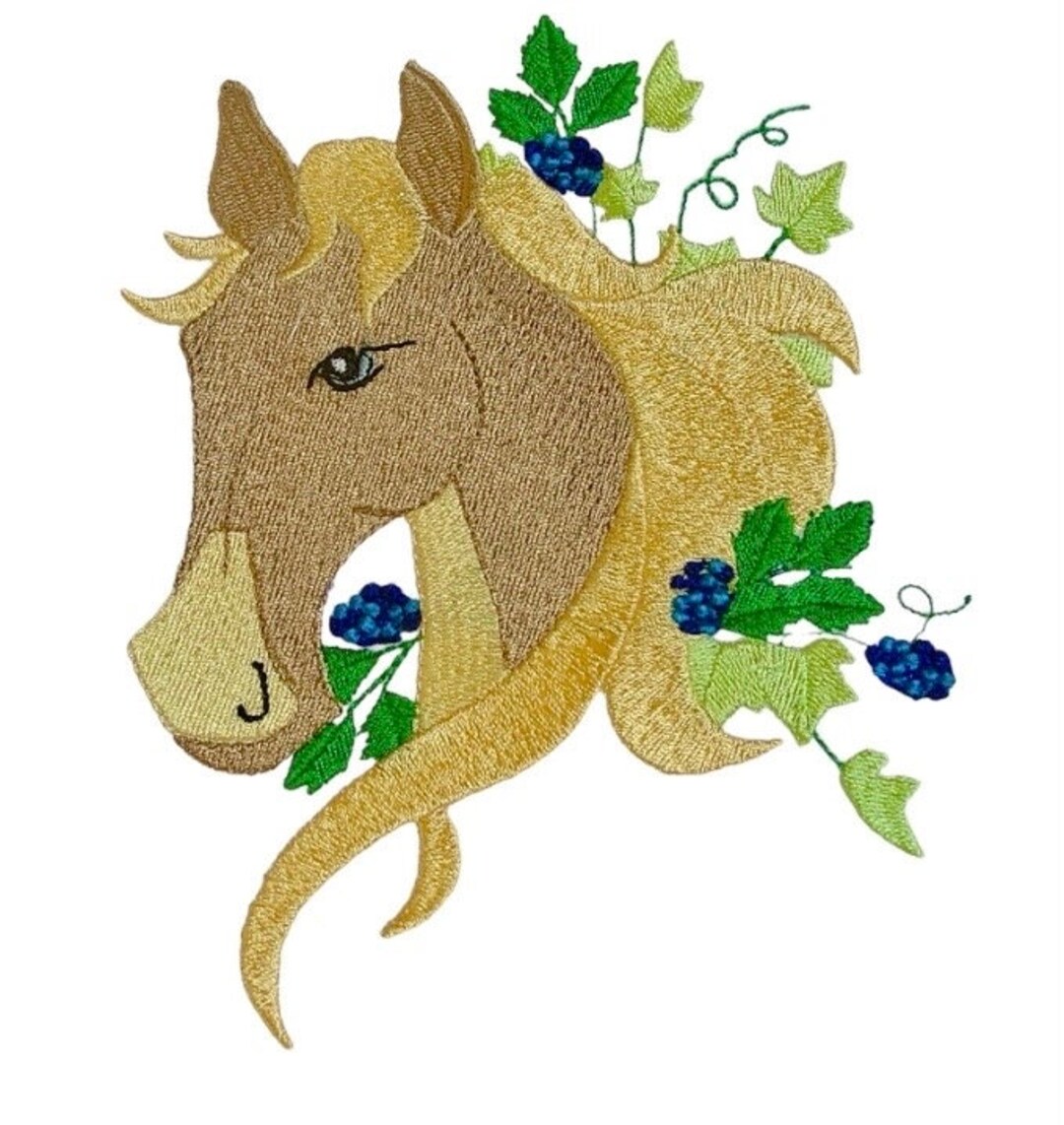 Horse Applique Iron-On Patch – Embroidered Horseback Riding Badge For Western Gear