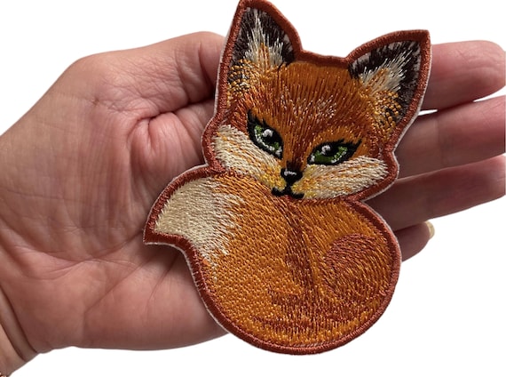 Fox Patch Braided Iron Patch, Cute Forest Animal Accessory, Small Gift for Red Fox Lovers, for Clothes, Bags, Hats and More
