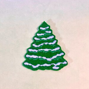Toppa di ferro con albero di Natale verde, distintivo con albero, distintivo verde, ricamo fai da te, applique ricamata, regalo di Natale per gli amanti della natura