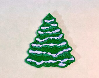 Green Christmas Tree Iron Patch Tree Badge Greenery Badge DIY Embroidery Embroidered Applique Christmas Gift for Nature Lovers