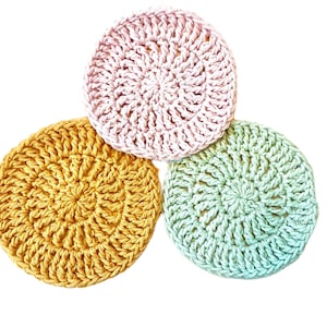 Facial Scrubbies - 100% Cotton,Organic Cotton Facial Pads/Wipes, Eco Friendly, Crochet Scrubbies, Reusable Makeup Remover Pads, Facial Wipes