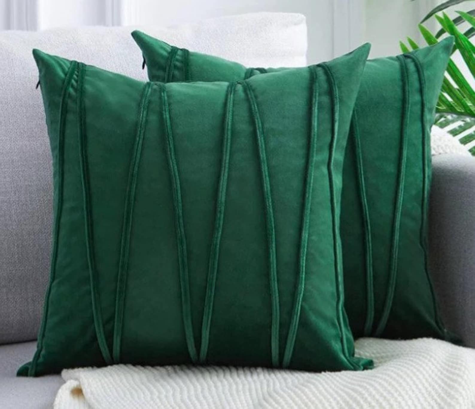 Green Cushion Cover / Pillow Case / Forest Green / Home Decor Etsy