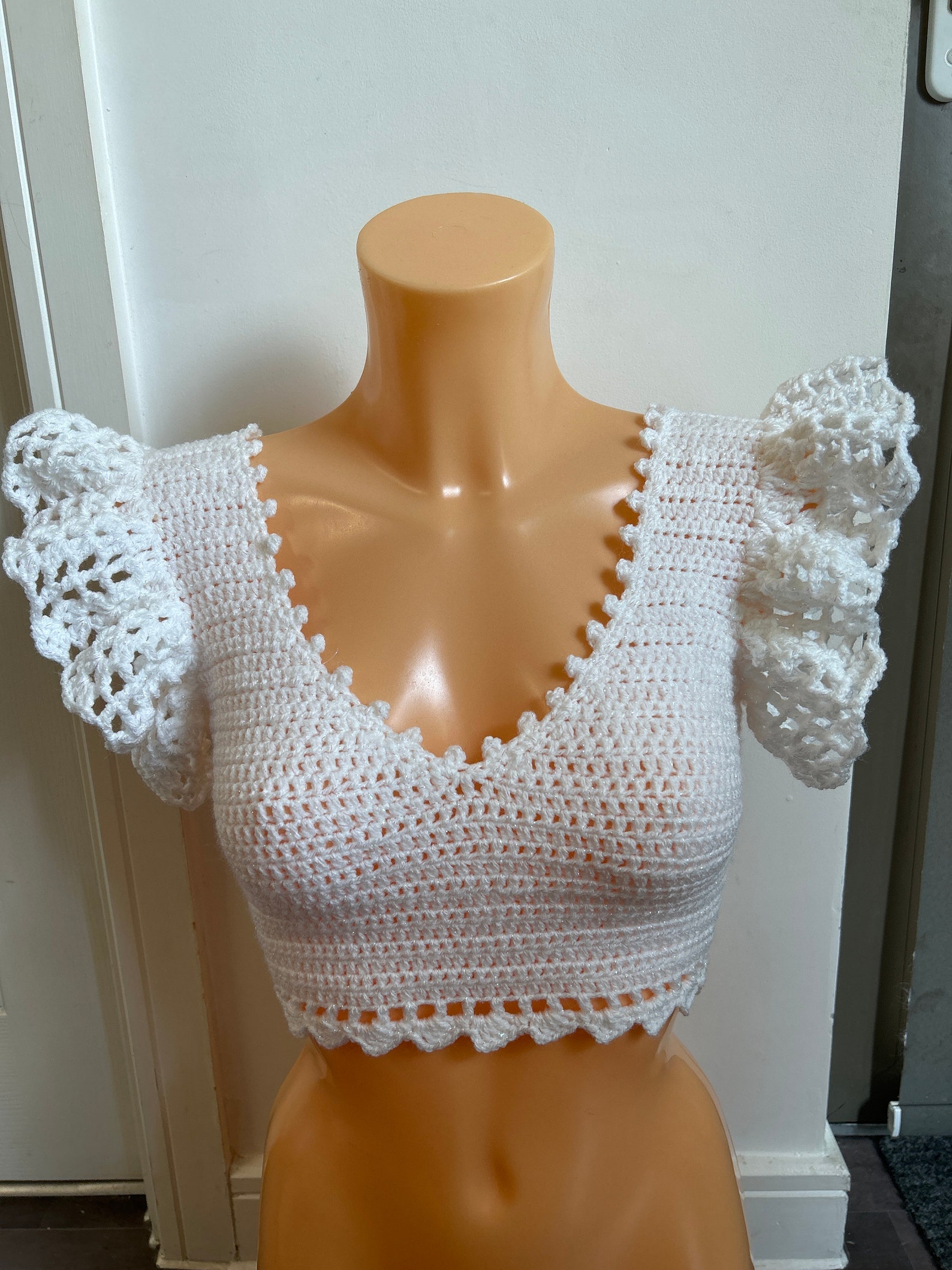 Mirrored Crochet Top White main image 1