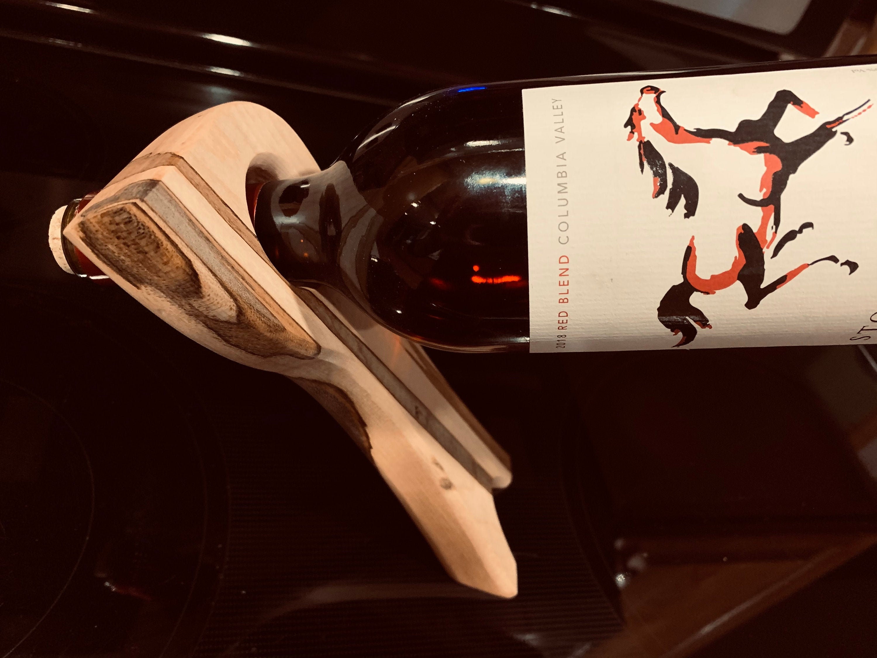 Artistic Floating Wine Bottle Holder Etsy