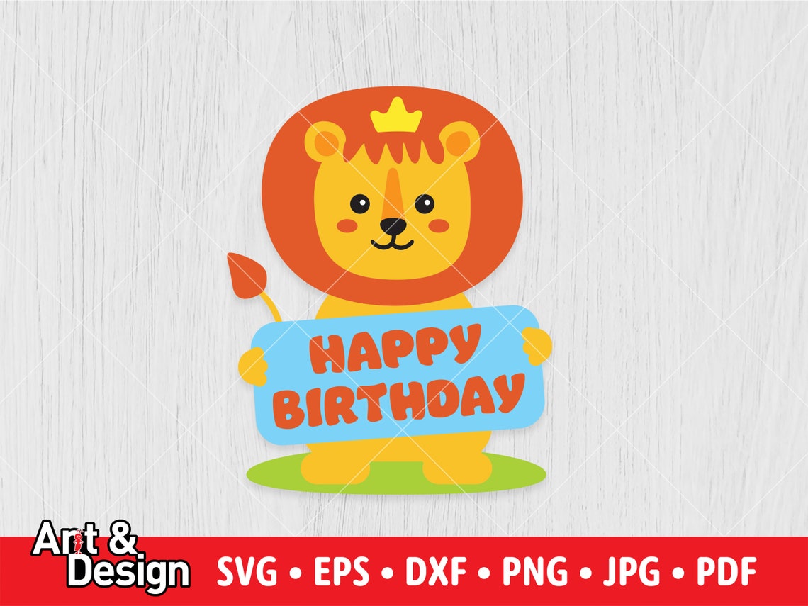 Happy Birthday Svg Löwe Geburtstag Svg Löwe Illustration Etsy.de