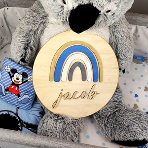 Personalized Rainbow nightlight Wireless Children&#39;s Lamp Wall Decor Wooden Lamp Baby Lamp Children&#39;s Room Night Light lamp, nursery decor