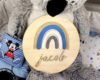 Personalized Rainbow nightlight Wireless Children's Lamp Wall Decor Wooden Lamp Baby Lamp Children's Room Night Light lamp, nursery decor