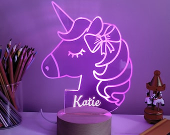 Personalized Unicorn Night Light LED Sign Gifts for Kids Bedroom Decor Children's Lights Kids Bedrooms