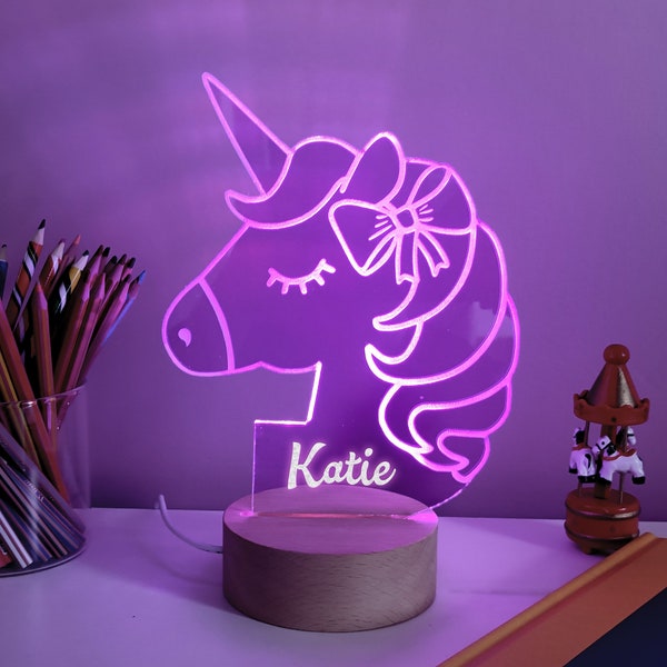 Personalized Unicorn Night Light LED Sign Gifts for Kids Bedroom Decor Children's Lights Kids Bedrooms