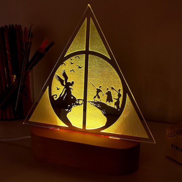 Lampe pour enfants sans fil inspirée du Conte des trois frères, lampe pour enfants, lampe LED acrylique, lampe de bébé pour chambre d'enfant