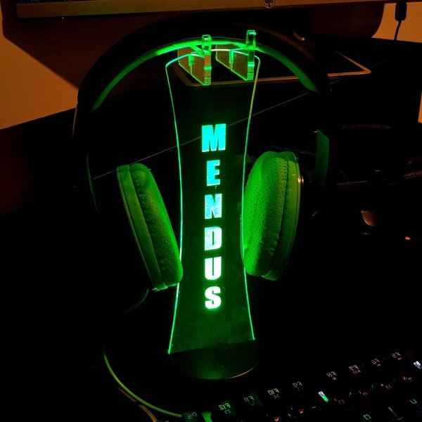 Personalized Headphone Stand, Custom Gamertag Light Sign, Personalised RGB Streamer Headset Holder, Custom Headset Stand, Gamer LED sign