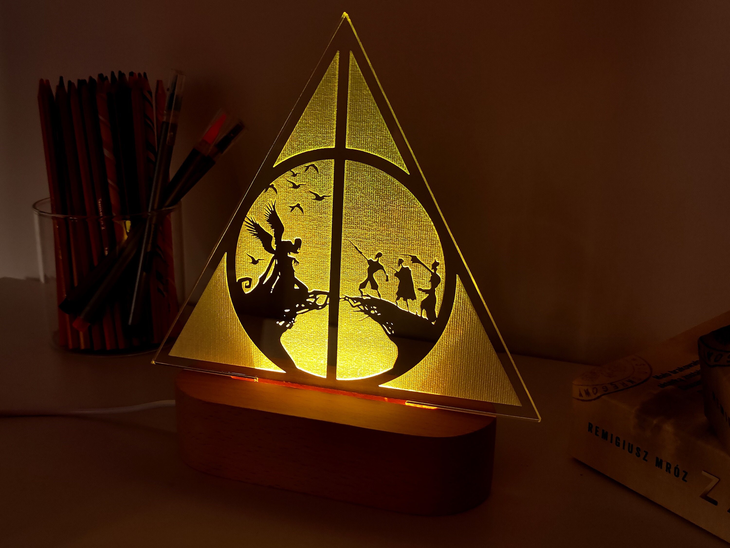 Deathly Hallows Table Lamp Harry Potter by GoldenRatioFurniture