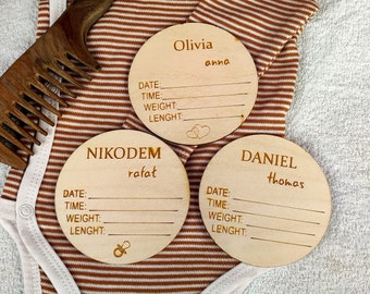 Personalisierte Baby Name Holzschild: Geburtsankündigung