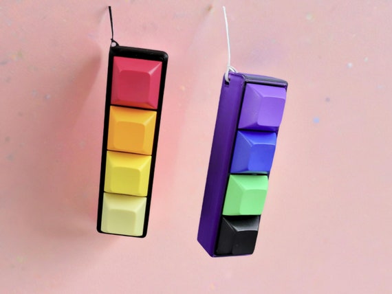 Pack De 2 Juguetes Inquietos Con Teclado – Llaveros De Clic Lineal Con 4 Teclas De Colores, Ideal Para Aliviar El Estrés Y Mejorar La Concentración En Adultos Y Niños