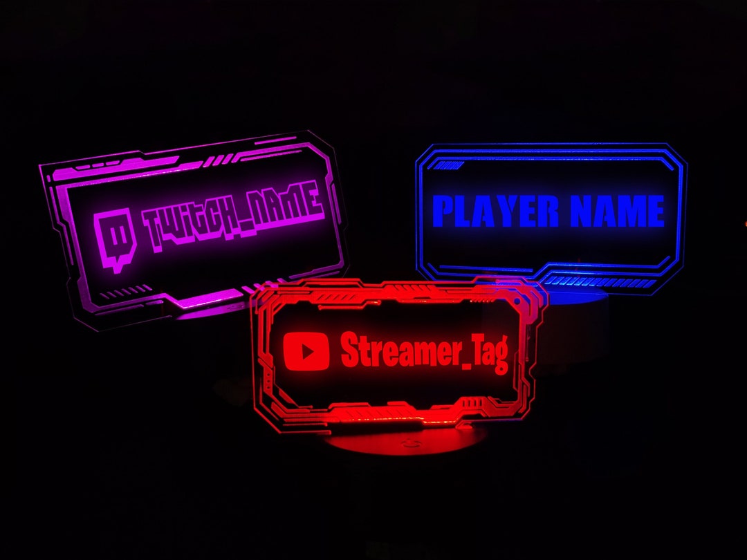 Personalized Gamer Tag LED Light - Custom Streamer Nightlight - Etsy