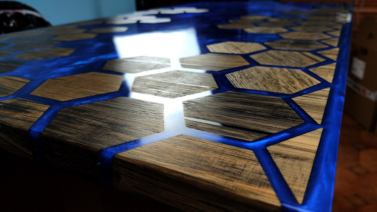 Resin Table Epoxy Resin Coffee Table Hexagon Etsy