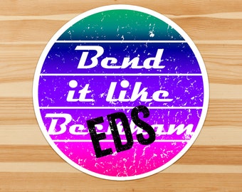 Bend it like EDS - chronic illness, spoonie, hypermobility, HEDS, joint mobility awareness sticker